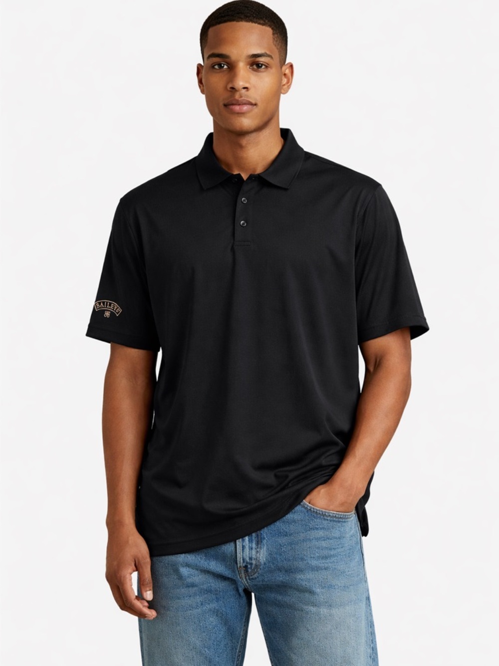 NWT Peter Millar Black Summer Comfort Golf Polo With Bailey’s Logo Men’s Size L